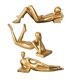 thumbnail image 5 of 3 piezas de estatuas de pensador, figuras decorativas de arte, colección europea, esculturas decorativas para Bar, bibliotecas, estantería, oficina en Dorado mayimx Figura del pensador abstracto, 5 of 9