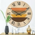 thumbnail image 2 of Designart 'Half Moons In Earth Tones Abstract Geometric Art' Modern Wood Wall Clock, 2 of 5
