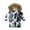 White, variant on Godderr Toddler Kids Baby Winter Cotton down Outwears Jackets 3-12Y Removable Hooded Camouflage Coats Mid-Length Fleece Warm Thicken Outwears for Girls Boys