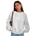 thumbnail image 4 of PYL Women's Tops Long Sleeve Round Neck Fashion Solid Color Thermal Warm XS-L Casual Blouses Tops, 4 of 6