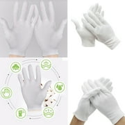 GuliriFei 6Pairs White Inspection Cotton Work Gloves Coin Jewelry Lightweight S M L XL