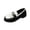 Black, variant on Tassel Loafer Flats For Women Two Tone Black White Smooth Faux Leather Front Tassel Decor Round Toe Low Block Heel Slip On Loafer Shoe Footwear