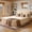 Beige, variant on Toject Queen Size Bed with Memory Foam Mattress, Soft Bed with Matching Headboard, Medium Firm Mattress in a Box, No Assembly Required and No Bed Frame Needed, Bedrooms, Apartment, Gray
