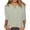 Green, variant on Staron Women Linen V-Neck Blouse Button Down 3/4 Sleeve Casual Comfy Loose Top Vacation Beach Travel Tunic, Hot Pink S