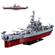 Military Series World War II Battleship Building Kit, 2228 Pieces USS Missouri Compatible with Lego-Military Army Set for Adults WW2, Toy Gift Boat Building Block Model Home Decor