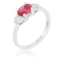thumbnail image 5 of Precious Stars R07597R-C17-07 Anneau Triplet Zircone Cubique Fuchsia Ovale, 5 of 5