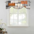 thumbnail image 2 of Tie Up Valances for Windows, Burnt Orange Grey Adjustable Valance Curtains Window Treatment for Living Room/Bedroom, Modern Abstract Oil Painting Rod Pocket Kitchen Curtains & Drapes 42x12 Inch, 2 of 9