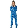 thumbnail image 3 of Footed Pajamas - Shark Frenzy Adult Hoodie Fleece One Piece - Adult - Medium (Fits 5'8 - 5'11"), 3 of 6