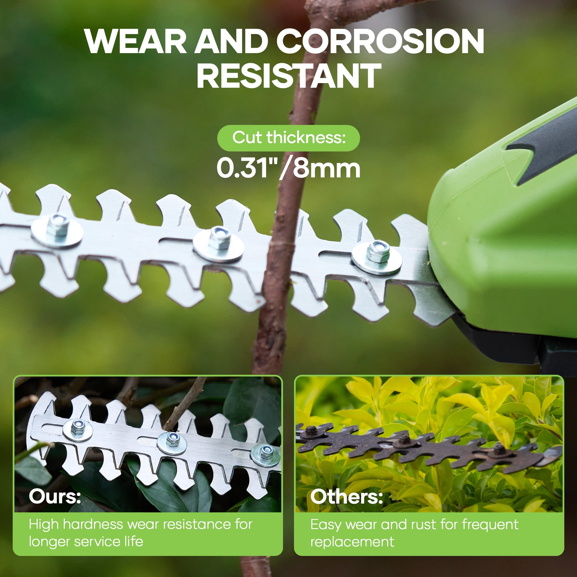 GASKY 7.2V Cordless Grass Shear,2 in 1 Lightweight Electric Mini Hedge Trimmer for Garden/Hedge Pruning,Green