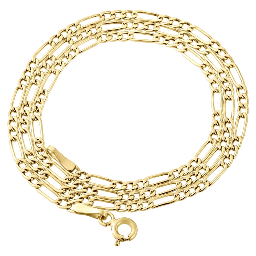 Genuine 10K Yellow Gold Figaro Chain 2.50mm Necklace Mens or Ladies 16