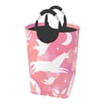 thumbnail image 2 of Panier à Linge Imperméable Pliable, Sac à Linge avec Poignée en Aluminium Pink Unicorn, 50L, 2 of 6
