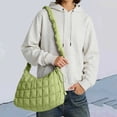 thumbnail image 2 of DGMIOCS Puffer Tote Bag 2026 Women Quilted Crossbody Pleated Carryall Shoulder Bag Ladies Gym Handbag Colorful Pad Puff Purse Green, 2 of 4