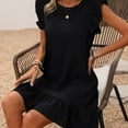 thumbnail image 6 of Jalioing Ruffle Mini Dress for Women Cap Sleeve Sundress Summer Casual Dressy Short Aline Dresses, 6 of 8