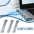 thumbnail image 2 of Daily Mix Store 4-in-1 USB Hub with 2 USB 3.0 Ports and 2 Type C Ports, Aluminum Alloy Adapter for Laptop Desktop Computer Phone Data Transfer and Charging, 2 of 9