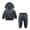 Gray, variant on Diufon Kids Velvet Hooded Tracksuit Toddler Baby Fleece Long Sleeve Sweatshirt and Pants Fall Winter Warm Outfits