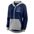 thumbnail image 2 of Women's Logo Athletic Navy Dallas Cowboys Hit It French Terry Full-Zip Hoodie, 2 of 3