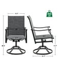 thumbnail image 6 of MAYEERTY 2-Piece Outdoor Swivel Dining Chairs with Padded Textilene Fabric for Backyard & Patio, Gray, 6 of 7