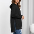 thumbnail image 4 of Sudaderas con capucha para mujer, suave, transpirable, color puro, informal, estilo suelto, sudadera con capucha para mujer, fiesta, viaje, negro, S, 4 of 7