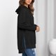 thumbnail image 4 of Sudaderas con capucha para mujer, suave, transpirable, color puro, informal, estilo suelto, sudadera con capucha para mujer, fiesta, viaje, negro, S, 4 of 7