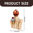 thumbnail image 3 of LIJCC Cape Pumpkin Ornament The Guiding Wraith Figure Vintage Blow Pumpkin Wraith Halloween Resin Figure Collectible Witch Decor Pumpkin Head Statues for Indoor Outdoor, 3 of 9