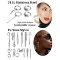 thumbnail image 5 of AOOOWER 20 Pcs Huggie Hinged Hoop Earrings Versatile Stainless Steel Earrings for Friend, 5 of 9