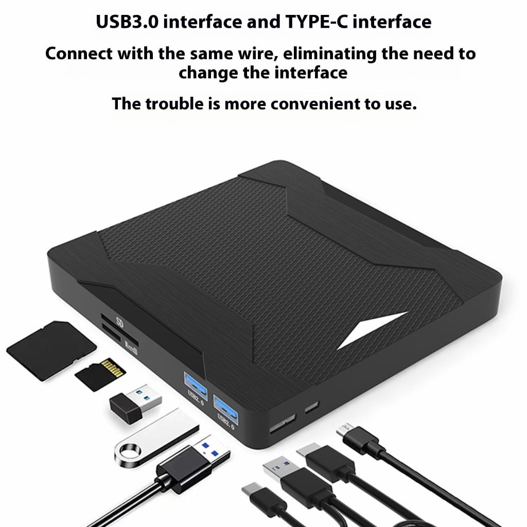 Zorvai Multifunction External Disc Burning Reader USB3.0 TypeC External Disk Drive