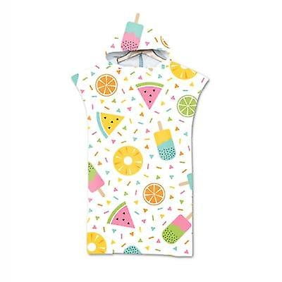 Serviette de Bain à Capuche Imprimée de Fruits Cape en Microfibre pour Adultes Femmes Peignoir de Bain Serviettes de Plage poncho de surf Combinaison
