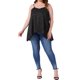 thumbnail image 2 of GRACE & GRANDEUR Cami Casual Suelto de Talla Grande para Mujeres, Sin Mangas con Lunares, Tops de Camiseta Fluidos 3X Negro, 2 of 6