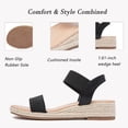 thumbnail image 3 of Ataiwee Women's Platform Wedge Heel Sandals - Open-Toe Adjustable Elastic Strappy, lightweight Rubber Sole, Comfortable Insole, Casual Summer Strappy Sandals., 3 of 6