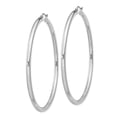 thumbnail image 2 of 925 Sterling Silver Rhodium-plated 3mm Round Hoop Earrings; for Adults and Teens; for Women and Men, 2 of 3