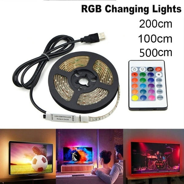 100 500cm Usb 5v Led Waterproof String Light Lamp Flexible Rgb Changing Light Tape With Remote Control Ribbon Walmart Com Walmart Com