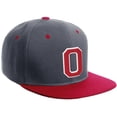 thumbnail image 1 of Daxton Classic Snapback Hat Custom A to Z Initial Varsity Letters, Charcoal Red Hat White Red Letter O, 1 of 2