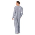 thumbnail image 4 of Aria Brushed Jersey Knit Long Sleeve Split Neck Pajama Set with Pockets, Sizes XS-5X, 4 of 7