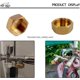 thumbnail image 2 of Tapón de latón crudo hembra de 3/4" con tapa roscada de latón, conexión hexagonal, tuerca giratoria hembra, tapones roscados con discos de soporte de tubería, 3 piezas, 2 of 4