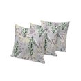 thumbnail image 2 of Set of Three 16" X 16" Gray and Purple Botanical Indoor Outdoor Throw Pillow, 2 of 5