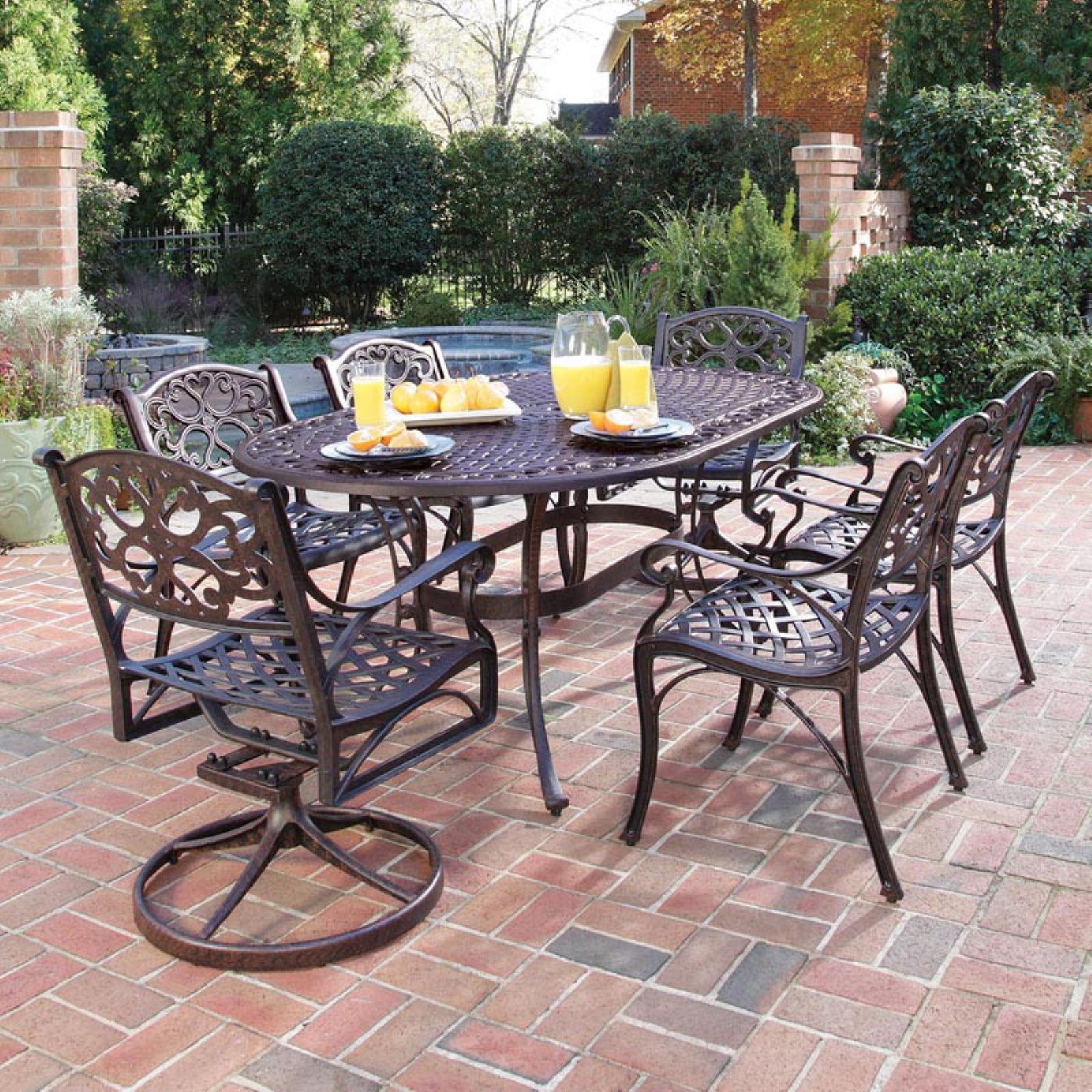 Home Styles Biscayne 7 Piece 72 Oval Dining Set With 2 Swivel 4 Home Styles Biscayne 7 Piece 72 Oval Dining Set With 2 Swivel 4 Arm Chairs Multiple Finishes Com