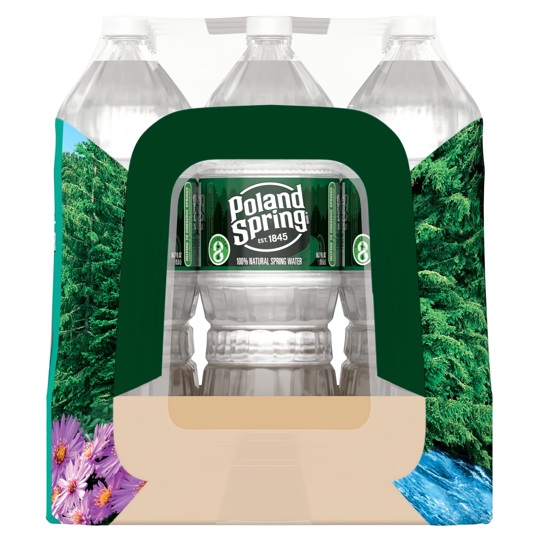 Poland Spring Maine Spring Water, 1.5 Liter, 12-Pack Plastic Bottles