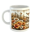 thumbnail image 2 of Ambesonne Rustic Ceramic Coffee Mug, Farmhouse Summer Chamomiles, 11 oz, Orange Sepia and Off White, 2 of 4