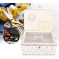 thumbnail image 2 of Sewing Basket with Pink Fabric Craft Thread Needle Vintage Sewing Basket Household Design Sewing Tool Storage Box with Removable Tray Builtin Pin Cushion and Interior Pocket, 2 of 9