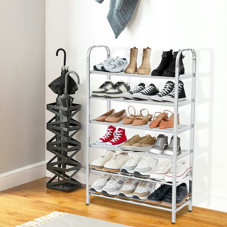 AOODA Long 2 Tier Shoe Rack for Closet Metal Wide Stackable Shoe Storage  Organizer for Entryway, Bedroom