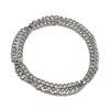 Men's Silver Colour & Stainless Steal Grey Colour Cuban Chain Necklace Set