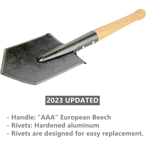 ® Battle Wolf Shovel, Remodeled Sapper Shovel with Hardwood Handle, for Camping, Hiking, Fishing, Self-Defence and Emergency