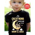 thumbnail image 1 of Camiseta de algodón 100 % para niña Gourd Doll: "Mi abuela me ama hasta la luna y de regreso". Bonito estampado de búho. Top informal de manga corta con cuello redondo. Lavable a máquina., 1 of 6