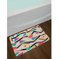 thumbnail image 2 of Indie Bath Mat, Eighties Memphis Fashion Style Geometric Abstract Colorful Design with Dots Funky, Non-Slip Plush Mat Bathroom Kitchen Laundry Room Decor, 29.5 X 17.5 Inches, Multicolor, Ambesonne, 2 of 2