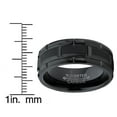 thumbnail image 4 of Metal Masters Tungsten Carbide Mens Black Brushed Grooved Wedding Band Engagement Ring Comfort-Fit 8mm, 4 of 6