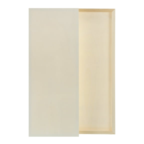 Uxcell 2Pcs Wood Canvas Boards, 8x20 Inch Wood Art Canvases Square Unfinished Wood Panel for Painting, Crafts, DIY Projects, Pouring Art