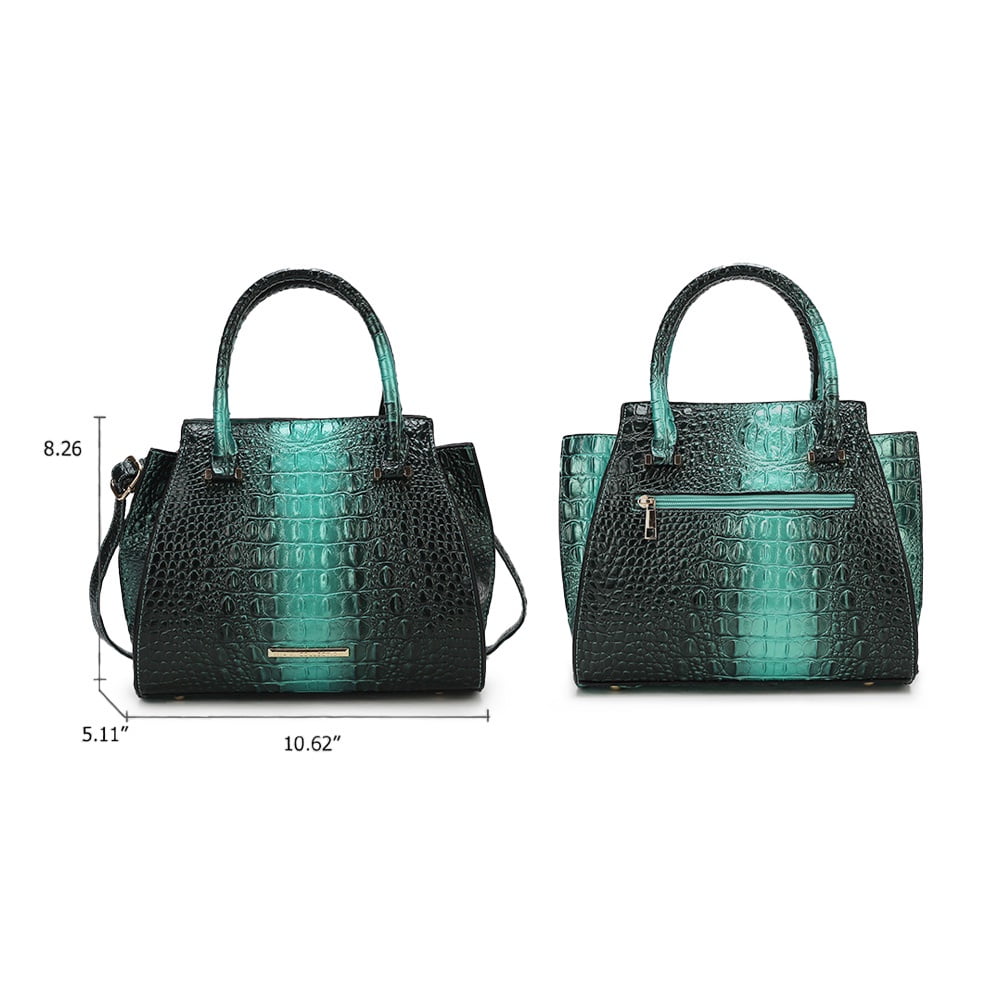MKF Collection Bently Women's Tote Bag with Matching Wallet Croco Vegan Leather 2pcs Handbag Set by Mia K - Gold