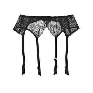 Lace Garter High Waisted Suspender Belt Set Women High Waist Garter Belt  Mesh Suspender Belt Straps For Thong Stocking
