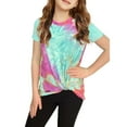 thumbnail image 2 of WRKEKC T-Shirts Décontractés pour Filles, Manches Courtes d'Été pour Filles, Garçons, Col Rond, Imprimé Multicolore, Confortables et Respirants, 2 of 9