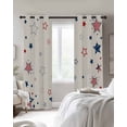 thumbnail image 3 of 4th of July Stars Blackout Curtains 90 Inches Long for Bedroom, US Flag burlap Texture Thermal Insulated Room Darkening Black Out Window Curtain Panels Grommet Drapes for Living Room, 3 of 8